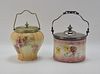 COLLECTION OF 2 VICTORIAN PORCELAIN BISCUIT JARS