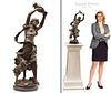 19th Century French Auguste Moreau Bronze Sculpture Group, Signed