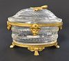 19th C. French Baccarat Bronze & Crystal Jewelry Box