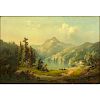 Guido Hampe, German (1839 - 1902) Large oil on canvas "Mountain Village"