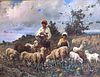 Giuseppe Gabani (Italian, 1846-1900), Tending the Flock
