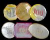 Six Miscellaneous Engraved Mother of Pearl Gambling Chips.