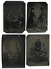 Four Tintypes of Card Players.