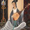 Attributed to Lin Fengmian, Chinese A Of A Woman Playing The Qin Painting
