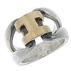 HERMES HISTORY 18K YELLOW GOLD & SILVER RING