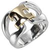 HERMES HISTORY VINTAGE 18K YELLOW GOLD & SILVER RING