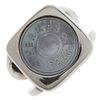 HERMES SERIE SIGNET METAL X SHELL NO. 9 SILVER RING