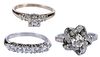 Three Vintage Diamond Rings