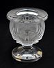 LALIQUE CRYSTAL MATCH/ CANDLE HOLDER
