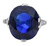 13.24ct. Natural Blue Sapphire and Diamond Ring - GIA