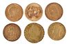Six British Gold Coins 