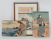Three Japanese Woodblock Prints, Hiroshige and Kuniyoshi 