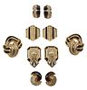 (5 PAIRS) VINTAGE CHRISTIAN DIOR GOLD-TONE METAL CLIP-ON EARRINGS