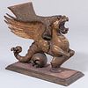 Continental Baroque Carved Giltwood Winged Griffin
