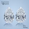 4.02 carat diamond pair, Pear cut Diamonds GIA Graded 1) 2.01 ct, Color D, VS2 2) 2.01 ct, Color E, VS2. Appraised Value: $153,700 