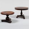 Miniature Walnut and Mahogany Models of Center Tables