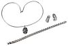 14kt. Three Piece Set, Necklace with Diamond Pendant, Earrings and Bracelet