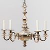 Pair of Silver Plate Five-Light Chandeliers, E. F. Caldwell & Co. 