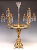LARGE GILT-PAINTED BRONZE EIGHT-BRANCH CANDELABRA EPERGNE