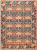 No Reserve Vintage Art and Craft Flatwoven Rug 11 ft 9 in x 9 ft 2 in (3.58 m x 2.79 m)