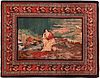 Rare Antique Persian Kashan Pictorial Rug 4 ft 9 in x 3 ft 8 in (1.44 m x 1.11 m)