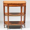 George III Brass-Mounted Satinwood and Rosewood-Banded Three-Tier Side Table