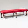 Edwardian Upholstered Mahogany Bench