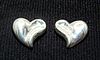 .925 Sterling Silver Solid Heart Post Earrings 