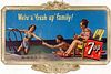 1947 7up "We're A Fresh Up Family" Cardboard Sign 