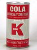 1966 Big K Diet Cola Wesco Cincinnati Ohio 12oz Fan Tab Can 
