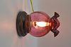 FENTON ROUND CRANBERRY GLOBE LAMP