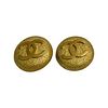 CHANEL ENGRAVED VINTAGE COCO MARK EARRINGS