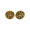 CHANEL COCO MARK LOGO GOLD PLATED CLIP EARRINGS