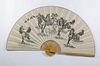 A large fan painted with galloping horses, 20th Century.