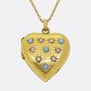 18ct & 15ct Antique Turquoise and Pearl Locket Necklace