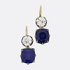 14k Vintage Sapphire and Diamond Earrings