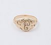 Victorian Signet Yellow Gold Ring