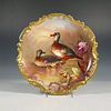 L. Straus & Sons Porcelain Limoges Bird Wall Plate, Signed