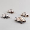 Four Silver Plate Turtle Form Table Bells