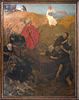 THE FOUNDING OF DURHAM BY SAINT CUTHBERT OIL PAINTING