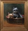 PORTRAIT OF A CAIRN TERRIER DOGS OIL PAINTING