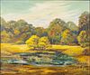 Helen M. Geisler (1910-2001), Landscape w Pond, O/C