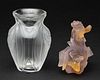 Daum Glass Figurine and Lalique Vase