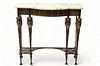 Attributed to Oscar Bach (American) Onyx Top, Cast Iron And Brass Console Table, H 31.5" W 32.5" Depth 12"