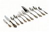 Wallace (American) 'Grand Baroque' Sterling Silver Flatware, with Gold Highlights, 53.7t oz 53 pcs