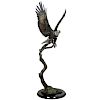 Large Bronze Eagle on Marble Base by Kitty Cantrell