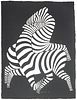 Victor Vasarely (French/Hungarian, 1906-1997) Serigraph in Colors on Cast Paper, "Zebras", H 40.5" W 33.25"