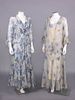 TWO PRINTED SILK CHIFFON AFTERNOON DRESSES, c. 1931