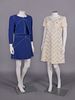 TWO COURREGES WOOL DAY DRESSES, PARIS, 1960s