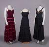 THREE EVENING OR PARTY DRESSES, LATE 1930s
